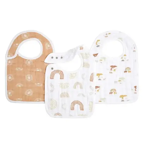 aden + anais™ Boutique Cotton Muslin Snap Bibs 3 Pack Keep Rising