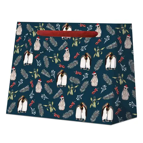 Toasted Crumpet Penguins Noir Large Gift Bag