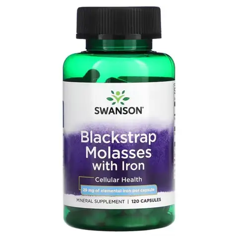 Swanson Blackstrap Molasses + Iron Iron Health 29mg Energy Support Capsules - 120 Capsules