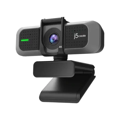 j5create JVU430 USB 4K Ultra HD Webcam, N/A Video Capture Resolution, Black and Silver