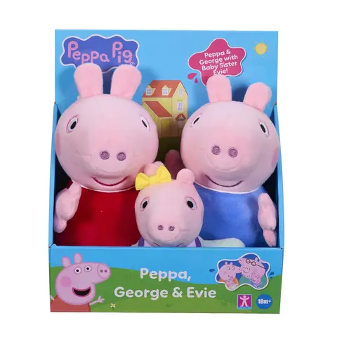 Peppa Pig George, Peppa and Evie Set of 3 Plush Soft Toys