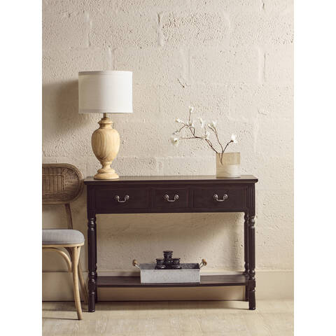 Interiors by Premier Console Table Heritage 3 Drawers Black