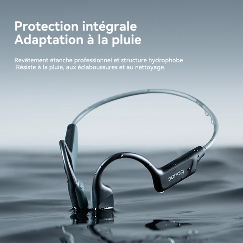 Sanag B22S Écouteurs de sport à conduction osseuse ouverts - Noir