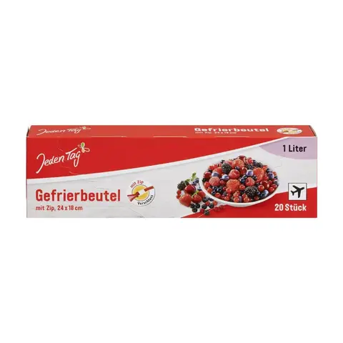 Jeden Tag Gefrierbeutel mit Zip 1L