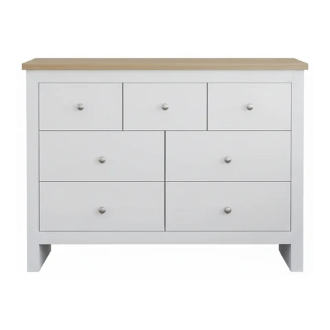 Vida Designs Drawer Chest Arlington 7 Drawers White/Oak Effect