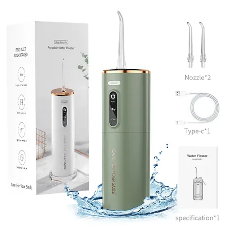 Rushi R-B31 Electric Oral Irrigator, 280 ml Water Tank, 1200 mAh Battery, Green