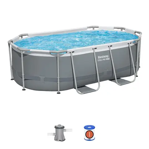 Bestway Steel Pro MAX™ Piscine hors sol tubulaire ovale - 3,05 m x 2,00 m x 84 cm