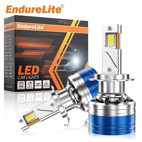 ENdureLite H4 Light Bulbs,High and Low Beam, 300% Brighter 6000K White, Plug n Play, Efficent Cooling System, Pack of 2