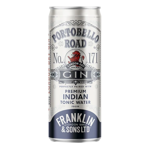 Franklin & Sons - Portobello Road Gin with Franklin & Sons Natural Indian Tonic Water 5.5% Abv - 12 x 250ml