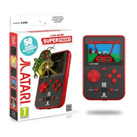 Atari Super Pocket Gaming Handheld, 50 vorinstallierte Retro-Spiele