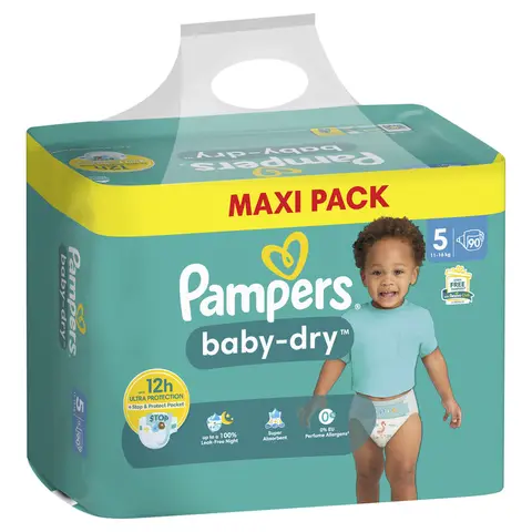 PAMPERS BABY DRY Maxi Taille 5 x90