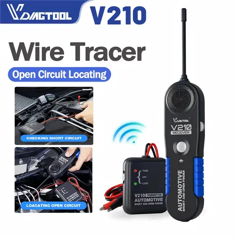 VDIAGTOOL V210 Car Power Tester, DC 6-42V Electrical Cable Breakage Detector for Cars, Tool for Cable Locator, Car Power Cable Finder, Opening Short Circuit Detector, Power Probe Voltage Tester