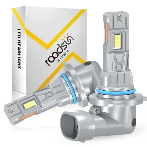 Roadsun 9006/HB4 Bulbs Super Bright 6000K Cool White 1:1 Mini Size Direct Installation 70000+ Hours 9006 HB4 Powersport Bulb Easy Plug-N-Play Driving Fog Spot Headlight