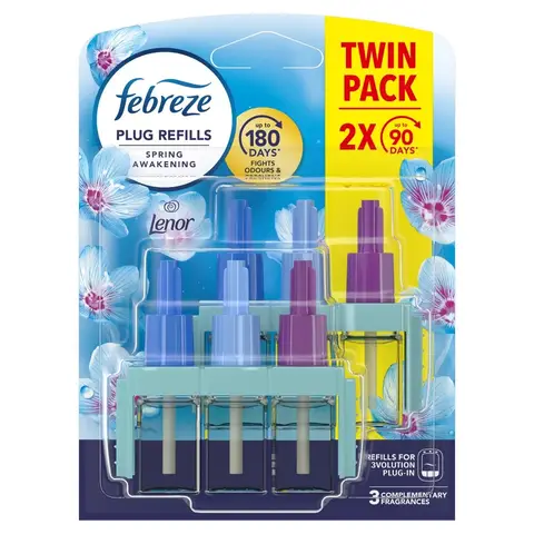 Febreze 3Volution Air Freshener Plug In Refill Spring Awakening Twin Pack 2x20ml