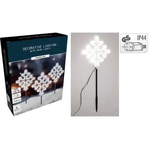 GARTENSTÄBCHER-SET 3 TEILE NEON SCHNEEWITTCHEN