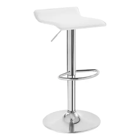 WOLTU Design Barhocker, Stufenlose Höhenverstellung, Verchromter Stahl, Rutschfester Gummi, Pflegeleichtes Kunstleder, Gut gepolsterter Sitz