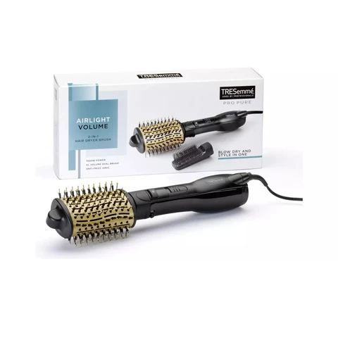 TRESemmé 2-in-1 Hair Dryer Brush,Hot Air Styler with Oval Volumizing Brush, 1000w Power, 3 Heat & 2 Speed Settings, Cool Shot, Easy Volume, Black, 2787U