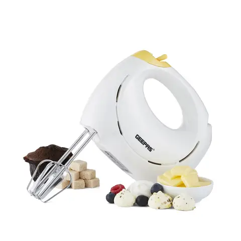 Geepas 150W Hand Mixer - Electric Whisk, Handheld Food Collection Cake Mixer for Baking