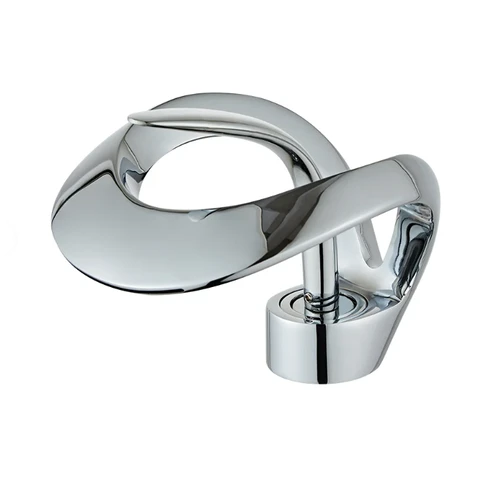 Moderner eleganter Wasserfall-Badezimmer-Waschtischarmatur Einhebelgriff aus massivem Messing in Chrom