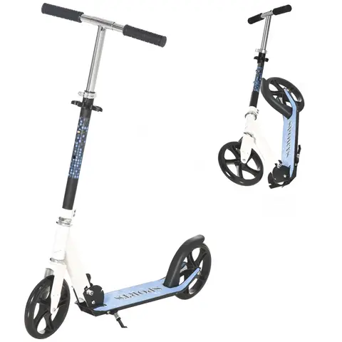 HOMCOM Kids Scooter, 2 Wheel Foldable Stunt Scooter with Adjustable Handles for 5 Years+, White