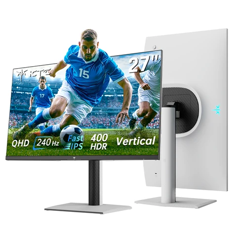 Ktc H27E6S 27 inch gaming monitor, QHD 2560 x 1440, 240 Hz (overgeklokt tot 275 Hz), Fast IPS, 1 ms, HDR400, FreeSync en G-Sync compatibel, Eye Care Mode, VESA 100x100, in hoogte verstelbare standaard, HDMI 2.0, DisplayPort 1.4
