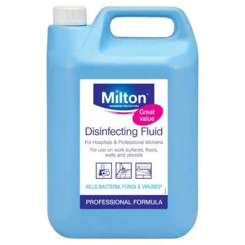 Milton Disinfecting Fluid, For Use On Work Surface, Floors, Walls & Ustensils 5L