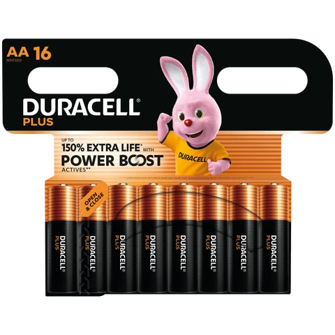 DURACELL Plus Power AA Batteries – Pack of 16