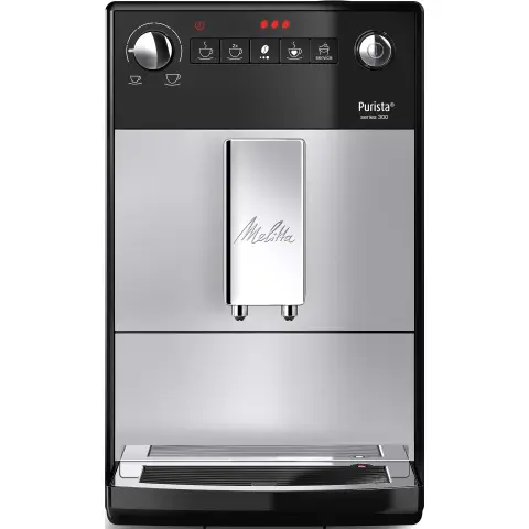Melitta Purista F 230-102 Vollautomatische Kaffeemaschine mit Flüster-Kegelmahlwerk, Kaffeemaschine, Silber