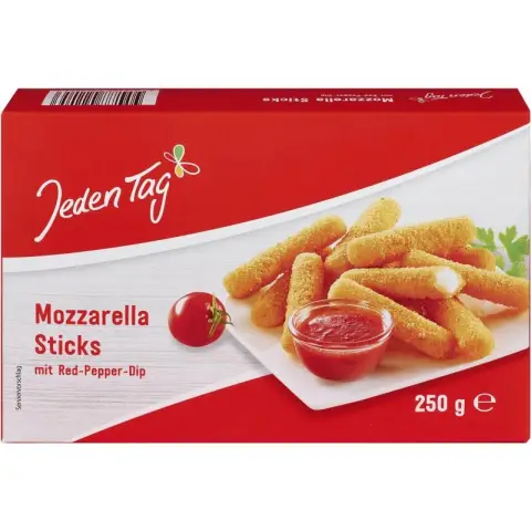Jeden Tag Mozzarella-Sticks mit Paprikadip 250 g