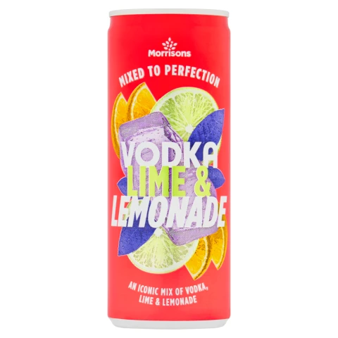 Morrisons Vodka, Lime & Lemonade 250ml