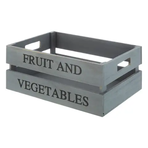 Grey Wood Fruit and Vegetables Crate