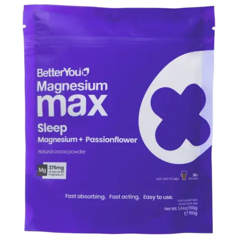 BETTER YOU - Magnesium Max Sleep Powder - Cacao Powder With Magnesium - 160G