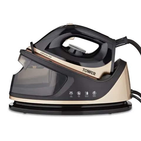 Tower T22023GLD Ceraglide Steam Generator, 2700W, 1.2L, 2700W,Champagne Gold & Black