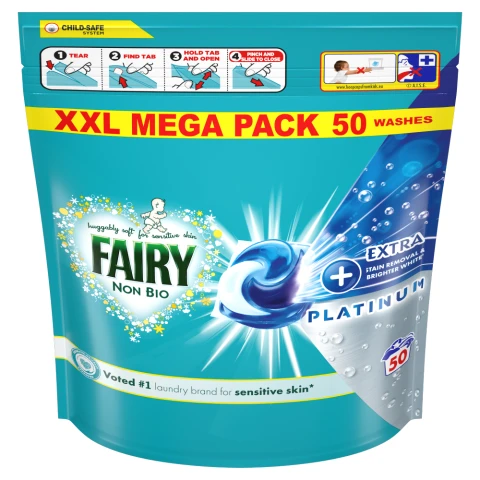 Fairy Non Bio PODS Washing Liquid Capsules 100 Washes , Platinum