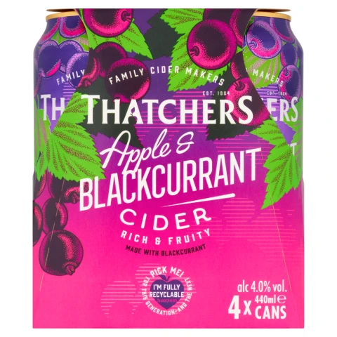 Thatchers Apple & Blackcurrant - 4% 4X440ML