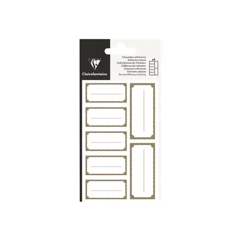 CLAIREFONTAINE Rectangle or, sachet de 28 étiquettes adhésive