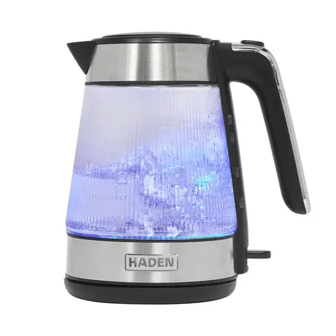Haden Whitby Ribbed Illuminating Glass Kettle, 1.7L, Clear - 211705