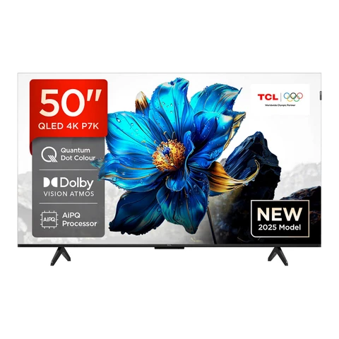 TCL 50P7K 50” QLED, Direct LED TV, 4K HDR TV, Smart TV Powered by Google TV (Dolby Vision & Atmos, Motion clarity, Hands-Free Voice Control, compatible with Google Assistant & Alexa)