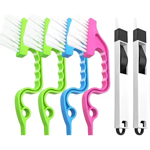 JORDAN&JUDY 6-Piece Gap Cleaning Brush Set, Multi-Shape Heads, for Tight Spaces