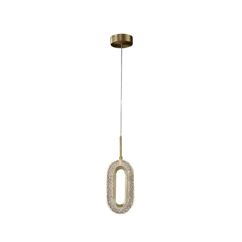 Homary Ovated Gold Ring Pendant Light 1-Light LED Lighting with Adjustable Cable