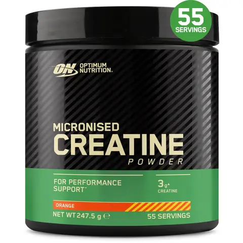 Optimum Nutrition Gemicroniseerde Creatine Poeder, Oranje 247,5 g (55 porties)