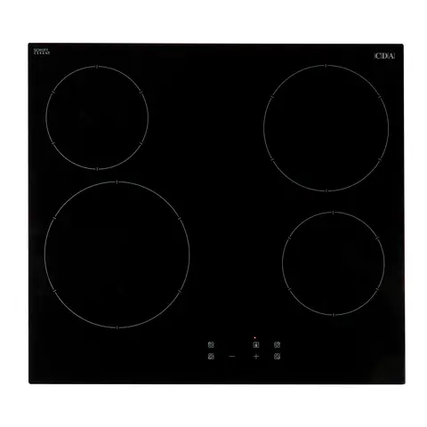 CDA HC6621FR 60cm Four Zone Ceramic Hob, Frameless Black Glass