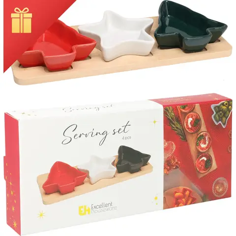 Koopman Serveerset 4st Kerst Ontwerp