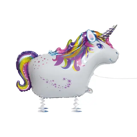 Unique Party Unique Foil Walking Pet Balloon, Unicorn, 90cm