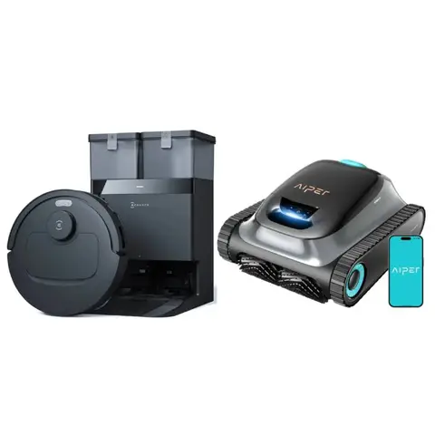 Pack de nettoyage pour maison intelligente | ECOVACS Deebot T30C OMNI Gen2 robot aspirateur laveur + Aiper Scuba S1 robot de piscine, aspiration 25 000 Pa, lavage de la serpillière à 75 °C, station Omni, anti-emmêlement et nettoyage des bords, autonomie de 270 min, filtration ultra-fine, navigation à 11 capteurs, calendrier hebdomadaire personnalisé, contrôle par application, noir