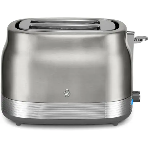 Swan Retro Revive 2 Slice Toaster, Hidden Cord Storage, Vintage, Variable Width Slots, 930W, Stainless Steel - ST19028SS