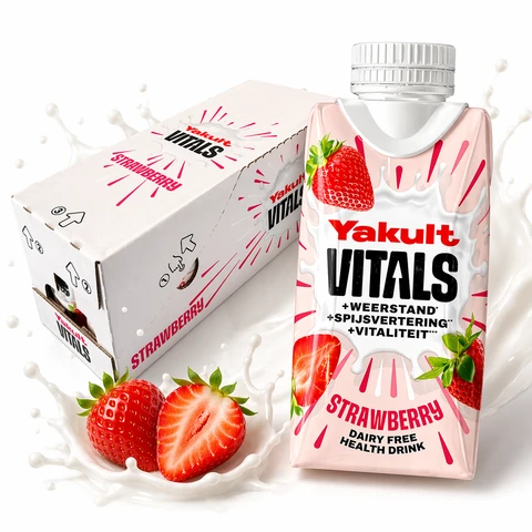 Yakult Vitals Aardbeiensmaak 200 ml × 12