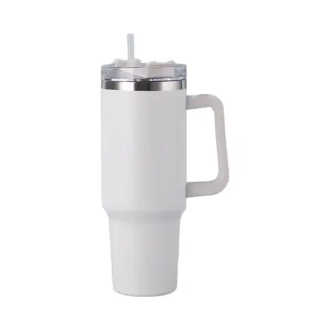 ochama Tragbarer isolierter Strohhalmbecher 1200 ml - Edelstahl, großes Fassungsvermögen, für Büro, Fitnessstudio, &