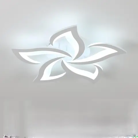 Goeco LED-Deckenleuchte 60W 6500K Kühles Weiß Blütenform 60CM Acryl für Schlafzimmer Wohnzimmer Esszimmer Küche