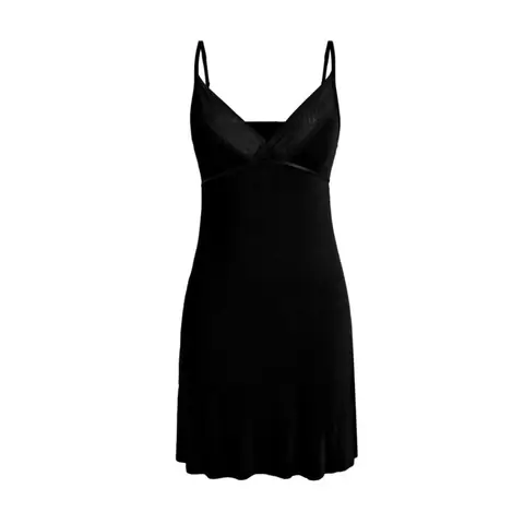 IZURIA collar wide  lace v-neck black suspender dress  XL